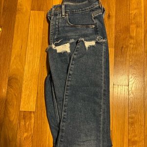NWOT Loft high waisted raw hem jeans